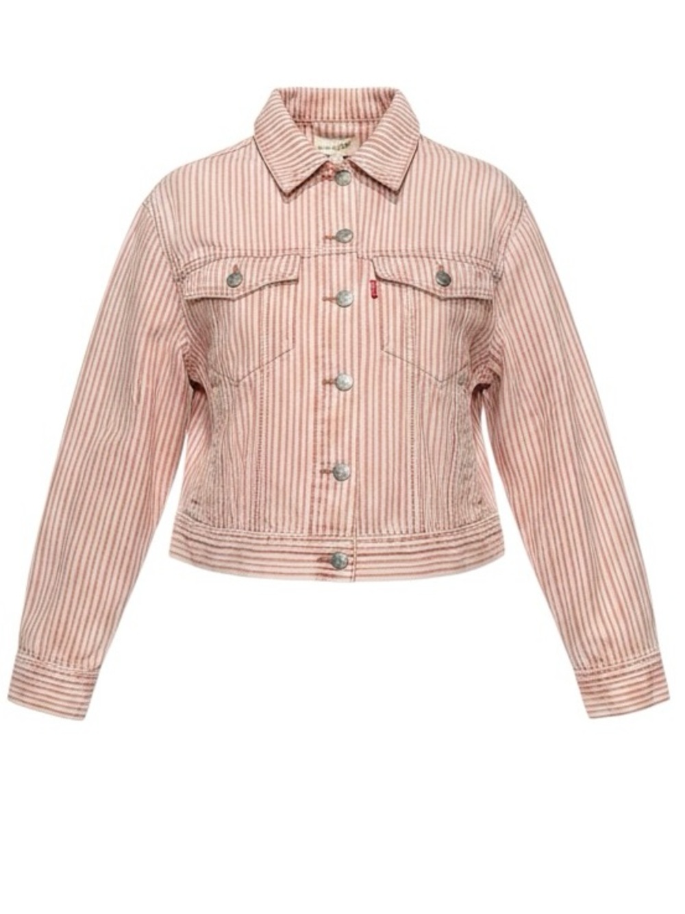 Universal Thread Pink Stripe Womens Denim Jacket